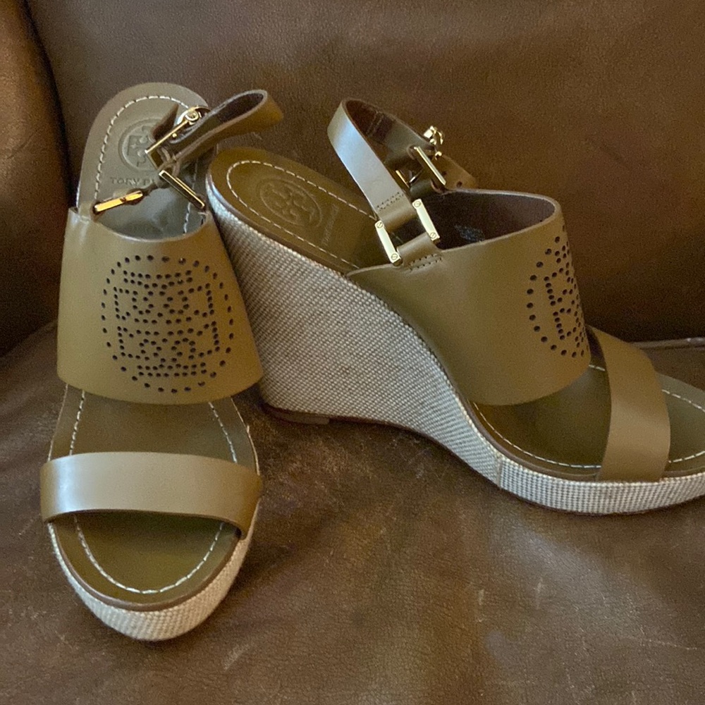 Leather sole Tory Burch platform saddles brown summer size 10M